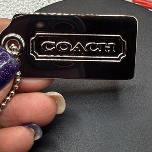 Coach Metal Hangtag / Bag Charm – Silver Tone